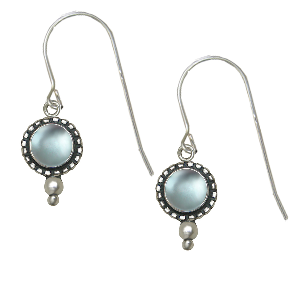 Sterling Silver Little Blue Topaz Gemstone Drop Dangle Earrings